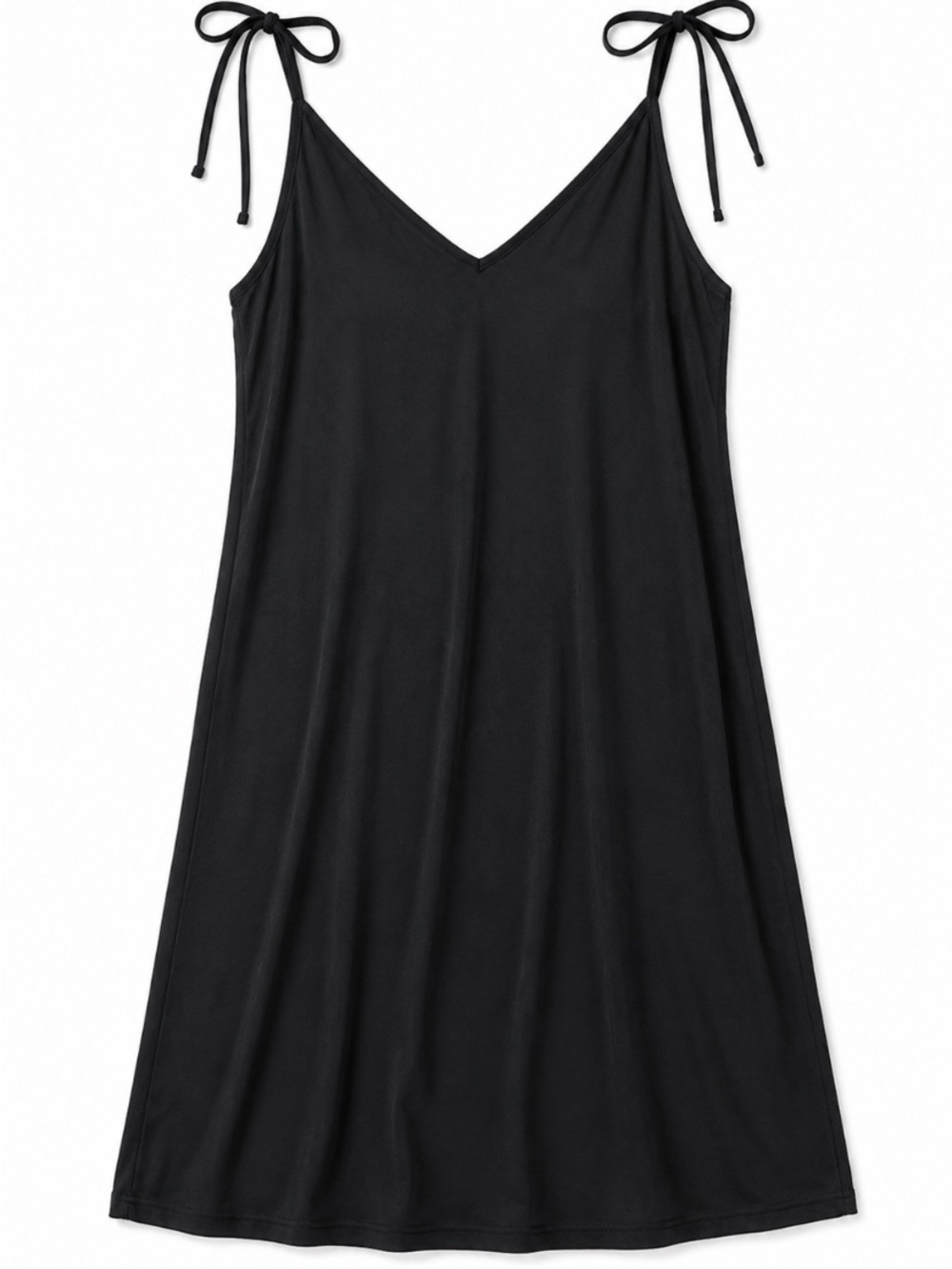 Miss to Mrs • Black • Tie-Shoulder • V-Neck Slip • Size Medium